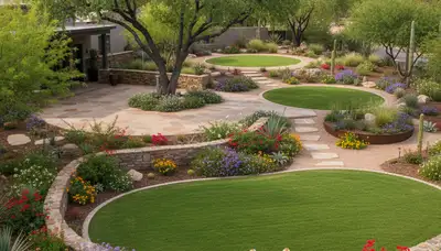 Complete landscape transformation with desert plants and hardscape by Chop Chop Landscaping in Tucson, AZ